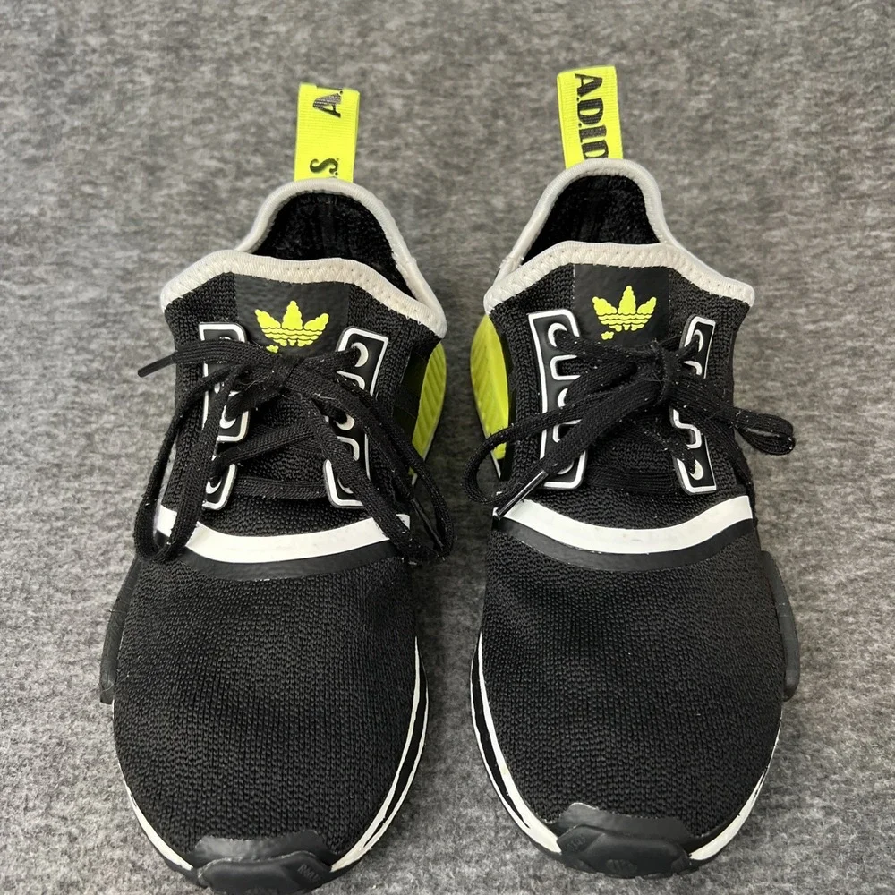 Adidas LHG 029003 Size 4.5 Men, 5.5 Women Black & White, Yellow Highlights CLEAN